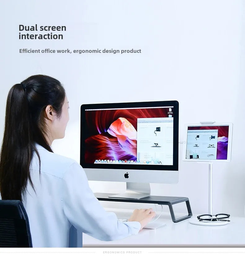 Sturdy Tablet Stand with Adjustable Viewing Angles - Ideal for Bedside, Desktop, and Kitchen Use