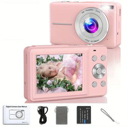 Digital Camera Children Camera for Children Camcorder with 16x Zoom Compact Cameras 1080P 44MP Cameras for Beginner Photography