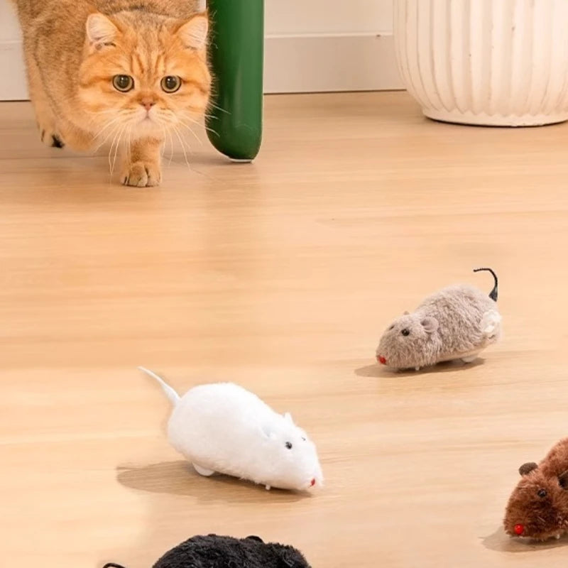 Interactive Cat Toy Electric Mouse Plush Automatic Teaser Kitten Toy Intelligent Obstacle Avoidance Pet Toy Cat Supplies