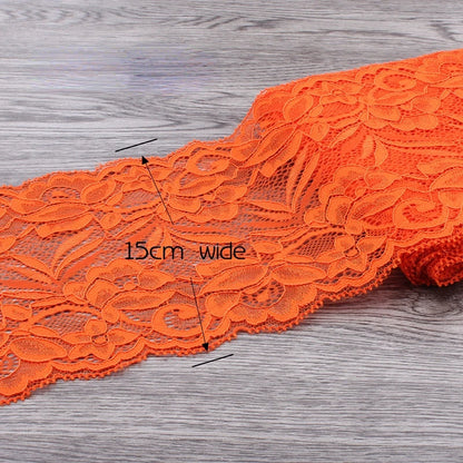 15cm Wide Lace Fabric Elastic Lace Ribbon 1meter DIY Apparel Sewing Handmade Crafts Lace Tape