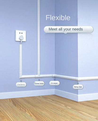 Home Office Data Line Fixed Box Finishing Storage Box Family Wall Cable Sleeve Management Organizer Protector Track Storage Box