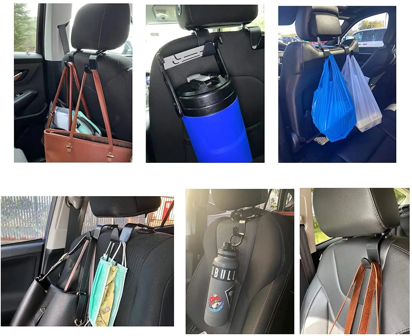 4/2Pcs Universal Auto Seat Headrest Hook Storage Hanger Car Hooks Back Seat Organizer Holder Clip Car Interior Accessories