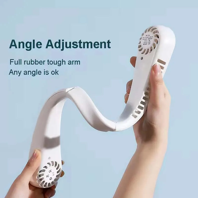 Newest Rechargeable Personal  Hanging Neck Fan USB Mini Portable&Wearable Neck Fan Bladeless Outdoor Sport Fan