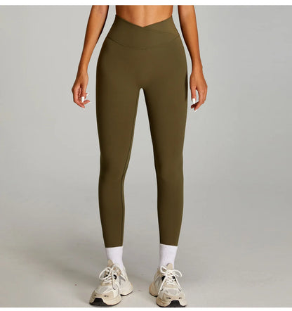 Yoga Pants Sports Leggings Women High Waist Tights Elastic Yoga Pants Training Running Gym Quick Dry Breathable Leggings Female