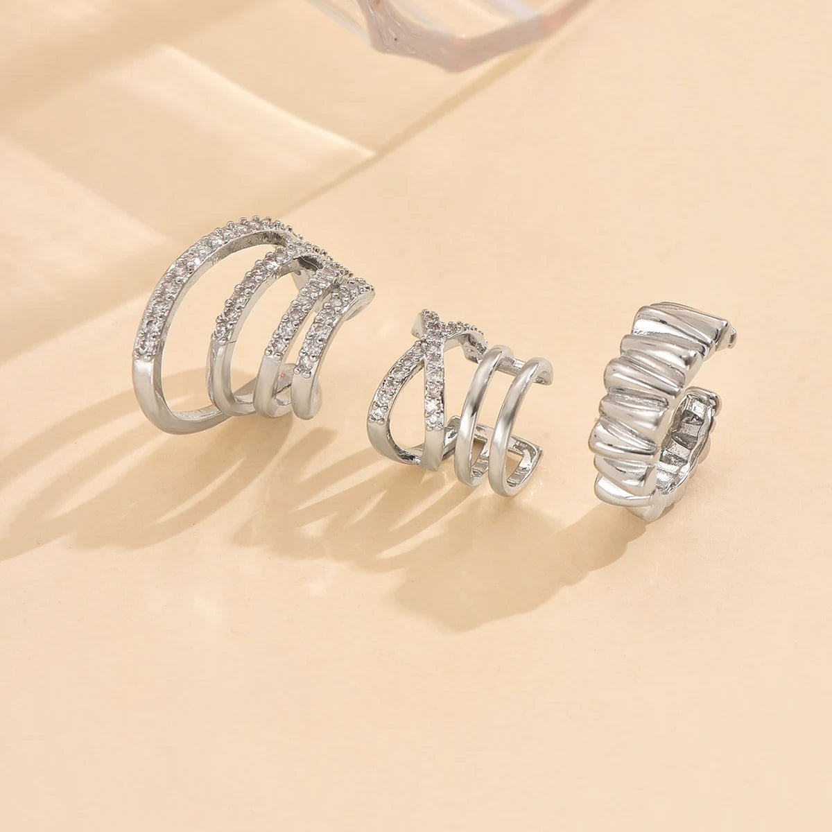 ALIYA Multi-layered Designed Ear Clip Non-Piercing Bone C-shaped Ear Ring Without Puncture Jewelry for Women