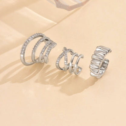 ALIYA Multi-layered Designed Ear Clip Non-Piercing Bone C-shaped Ear Ring Without Puncture Jewelry for Women