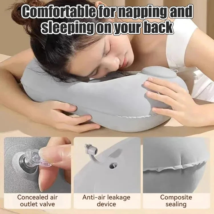 Inflatable Travel Neck Pillow U-shaped Cervical Orthopedic Protection Pillow Outdoor Portable Foldable Pillow Travel Essentials