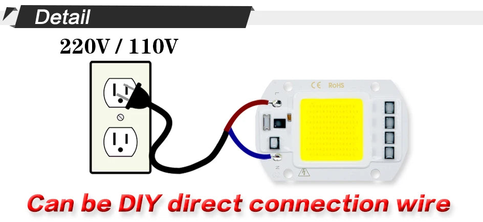 COB Chip LED Lamp 220V 10W 20W 30W 50W Smart IC No Need Driver Lampada LED Bulb Lamp For Flood Light Spotlight Diy Lighting