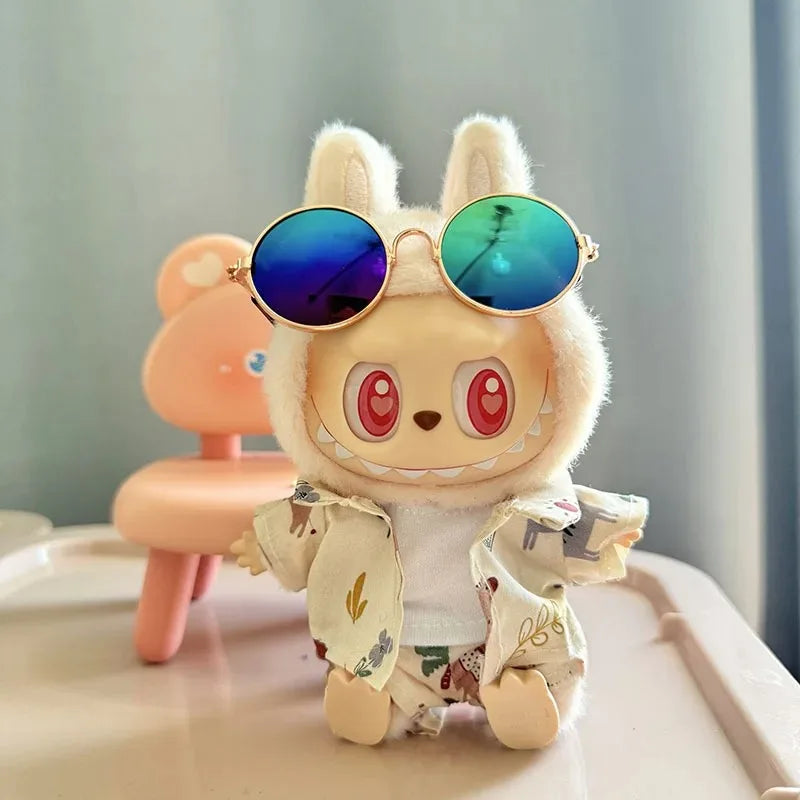 Labubu doll costume, beach-style monkey, Labubu Idol V1 V2, doll costume accessories, 15/17cm universal doll.