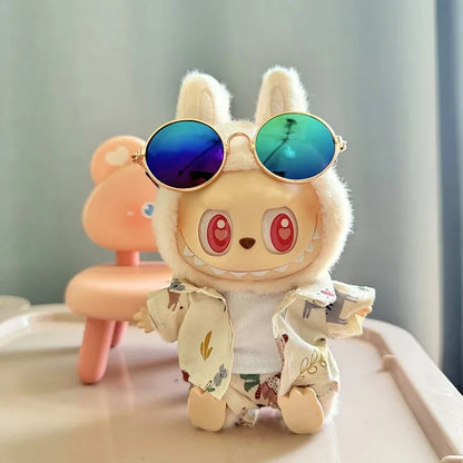 Labubu doll costume, beach-style monkey, Labubu Idol V1 V2, doll costume accessories, 15/17cm universal doll.