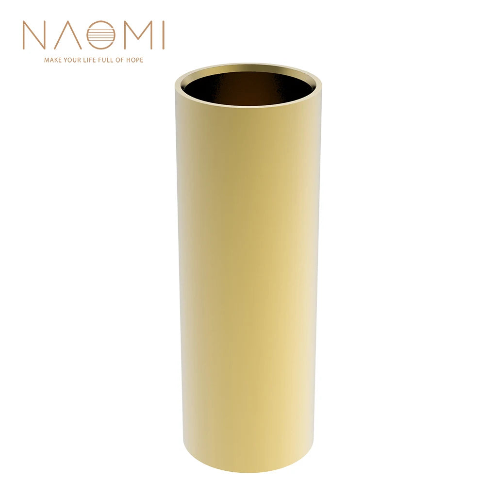 NAOMI Golden-plated Steel Guitar Slide Length 28 50 60 70 mm Stainless Slider Guitarra Smooth Edge Metal Finger Slide For Guitar