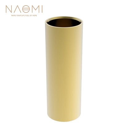 NAOMI Golden-plated Steel Guitar Slide Length 28 50 60 70 mm Stainless Slider Guitarra Smooth Edge Metal Finger Slide For Guitar