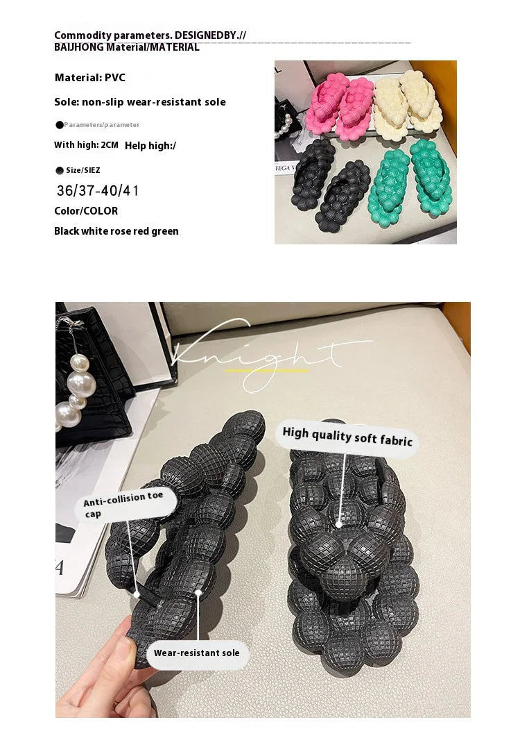 Flip-flops female summer wear ins fashion Korean version of all kinds of home indoor non-slip can wear flat slippers