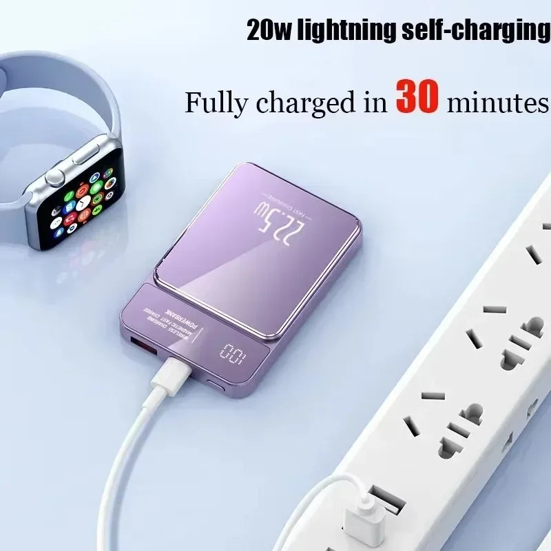 Power Bank 22.5W Magnetic Wireless Portable Chargers 30000mAh Super Fast Charging Powerbank External Battery for Iphone Xiaomi