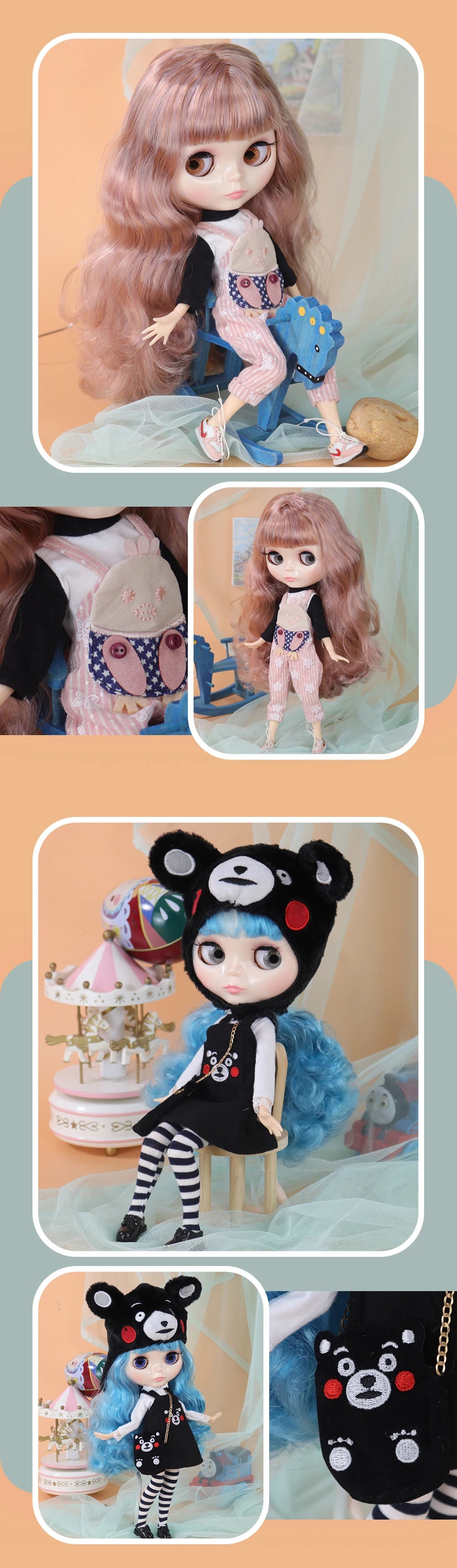 ICY DBS Blyth Doll Cute Combination Including Clothes Shoes Hand Set AB Cosplay Dressing 1/6 BJD Anime Girl OB24