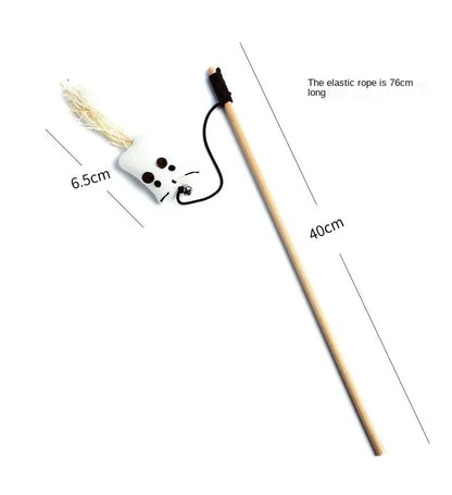 Interactive Cat Toy Kitten Funny Colorful Rod Cat Wand Toys Wood Pet Cat Toys Interactive Stick Pet Cat Supplies Stick Playing