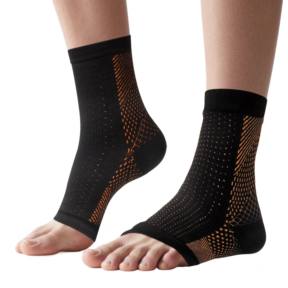 1Pair Neuropathy Socks - Compression Diabetic Toeless Foot Sleeves for Ankle Gout, Plantar Fasciitis Relief Brace for Men Women