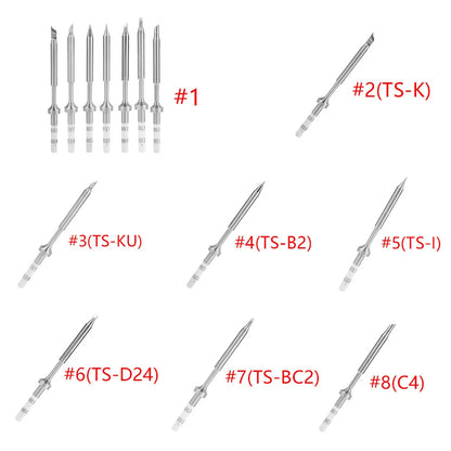 7 Types Mini Stainless Steel Soldering Iron Tips Replacement for TS100 Soldering Iron Mini Soldering Iron Tip Soldering Iron Tip