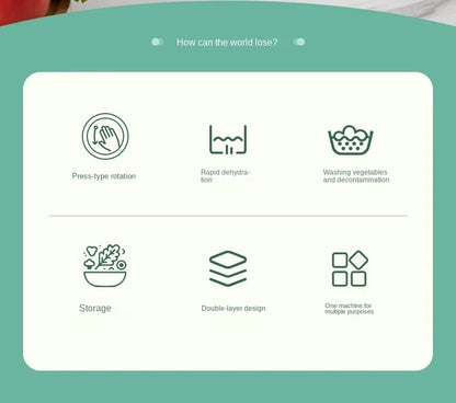 3 Liters Multifunctional Vegetables Salad Spinner Lettuce Leaf Vegetable Dehydrator Vegetable Washer Salad Vegetable Dryer Mixer