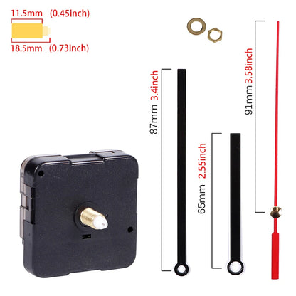 Clock Mechanism Silent Quartz Movement Machine Wall Hands Pointer Set Clockwork Table Long Shaft DIY Watches Repair Parts