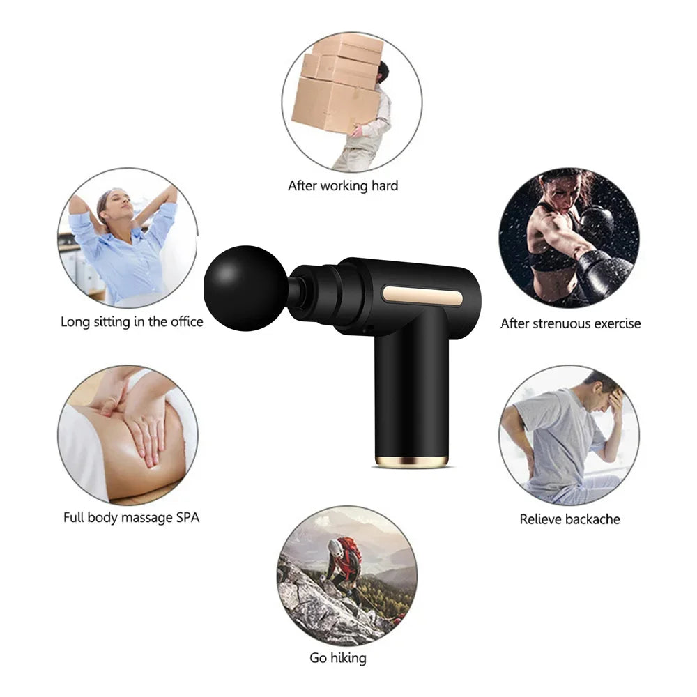 Portable Quiet Massage Gun  Ultra Small & Quiet Muscle Massage Gun USB Charging- for Home Gym Outdoors With one head