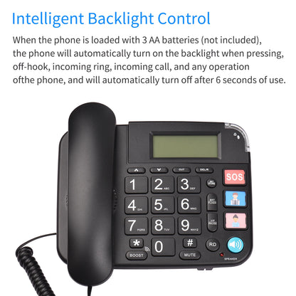 Corded Phone with Big Button Desk Landline Phone Telephone Support Hands-Free/Redial/Flash/Speed Dial/Ring Volume Control