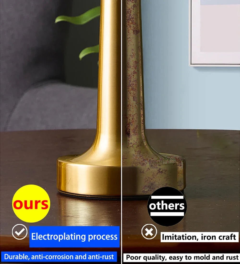 LED Table Light Metal Touch Desktop Decorative Lamp Rechargeable Night Lights For Bar Coffee Table Restaurant Decoration Light