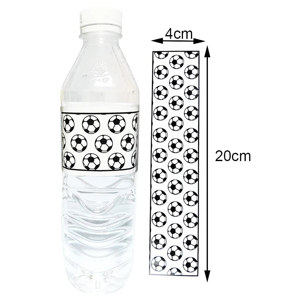 10/20/30Pcs Sports Soccer Water Bottle Labels Personalized Kids Party Stickers Birthday Party Decoration For Kids