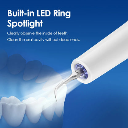 Ultrasonic Dental Calculus Remover With LED Light Teeth Plaque Scaler Tartar Stains Cleaner Electric Dental Whitening Oral Tools