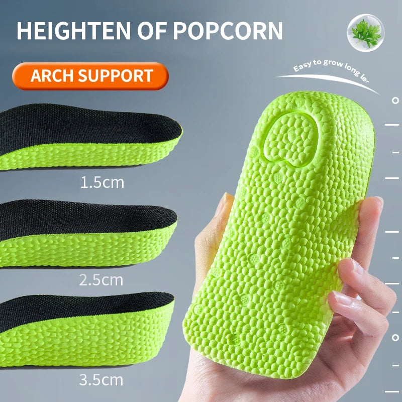 1Pair Height Increase Insoles for Men Women Shoes Flat Feet Arch Support Orthopedic Insoles Sneakers Heel Lift Half Shoe Pads