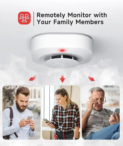 Smart Smoke Detector Fire Alarm with Replaceable Battery, Wi-Fi Smoke Detector, Real-Time App Notifications