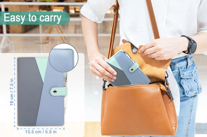 Budget Binder with Zipper Envelopes, Cash Envelopes with Budget Sheets, PVC Pockets, Cash Envelopes, Stickers & Pen