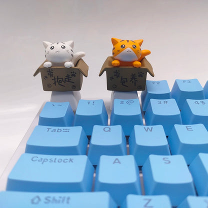 Customize Your Keyboard with Cute Cat Keycaps - PBT Axis Cherry MX Artisan Anime Pink Kawaii Accessories