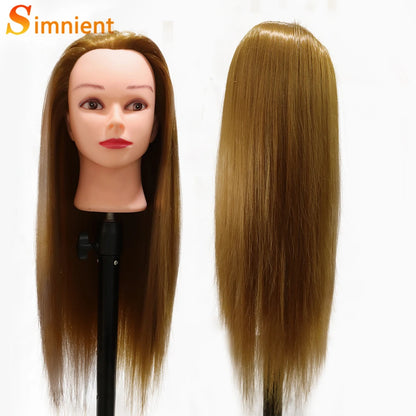 70Cm 100% High Temperature Fiber Blonde Hair Mannequin Head Training Head For Hairstyles Braid Hairdressing Manikin Doll Head