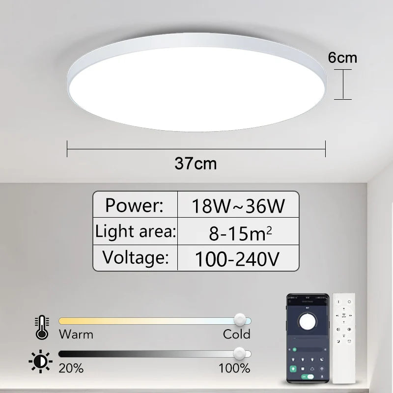 Smart LED Ceiling Light APP Luster Remote Control Appliance 36W 50W 80W interior Home Decor Fixture Bathroom Bedroom