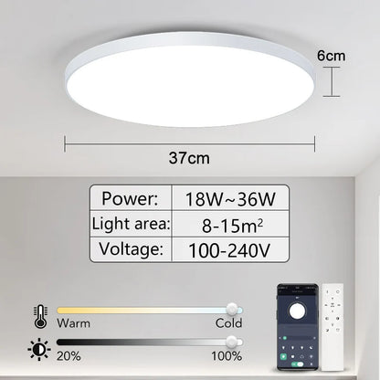 Smart LED Ceiling Light APP Luster Remote Control Appliance 36W 50W 80W interior Home Decor Fixture Bathroom Bedroom