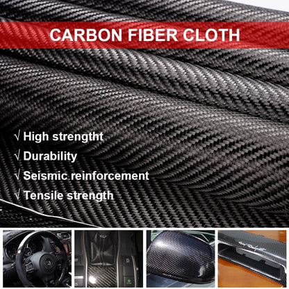 60-300cm 30/50cm Wide 0.2mmThickness Carbon Fiber Cloth Carbon Fabric Material For Commercial Car Part Sport Repair Material