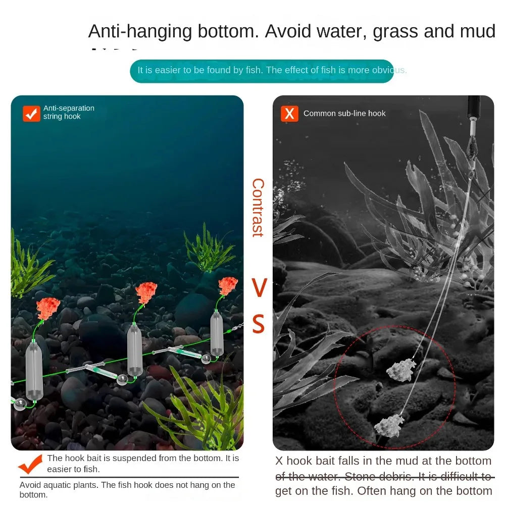 1pc 3 Hooks Fishing Hair Rigs Hook Iseni hook barb Carp Fishing Hook Suspension Anti Bottom Carp Rigs Fishing Lure