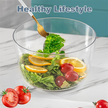 LMETJMA 3L Salad Spinner Large Salad Sowl With Lid One-handed Easy Press Salad Spinner Washer Dryer Drainer Mixer JT249