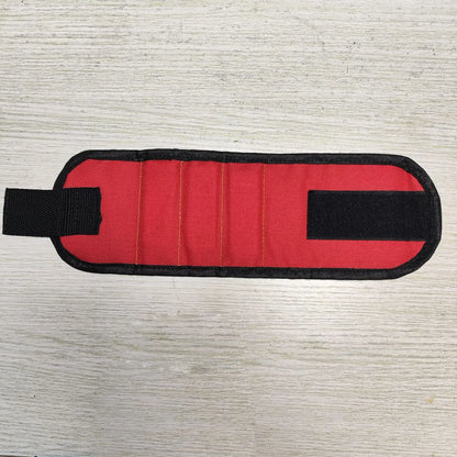 Magnetic Tool Wristband with Magnets Adjustable Workband for Holding Screws Nails Drill Bits Construction Mechanics DIY Repair