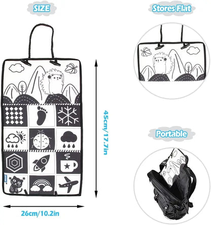 Black And White Baby Floor Mirror Tummy Time Sensory Baby Toys 6 12 months Toys For Babies Montessori Development Crawl Toys