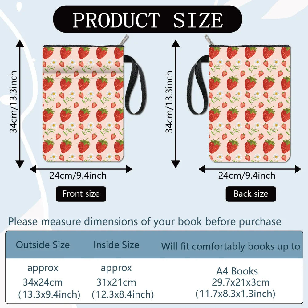 Flower Book Covers Daisy Book Protector Black Vintage Book Sleeve for Paperbacks Washable Fabric Cloth Book Cover with Zipper