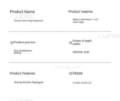 Kitchen sink soap dispenser sink detergent press household washing basin soap extension tube detergent pressurizer