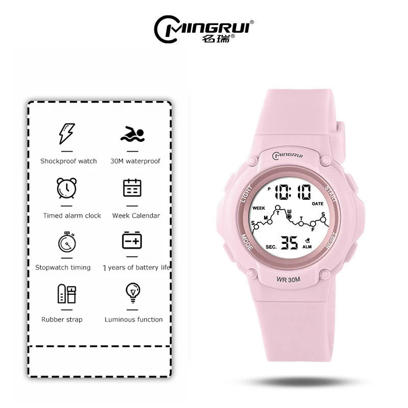 Kids Sport Watches Alarm Stopwatch Children Digital Watch For Boys Girls 30M Waterproof Cartoon Student Electronic Wristwatch