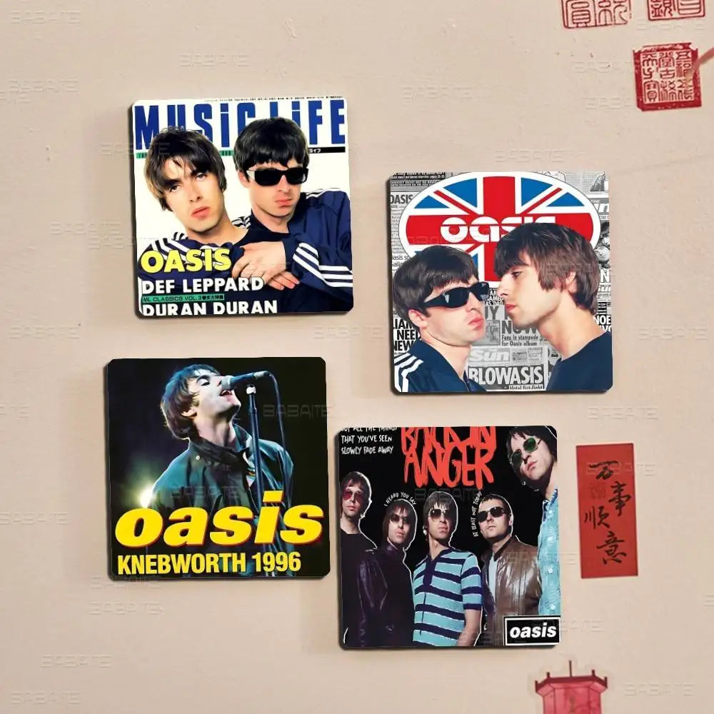 Rock O-Oasis Band  Fridge Magnet Photo Personalized For Office Family Kitchen Refrigerator Friends Gift Holiday Decor