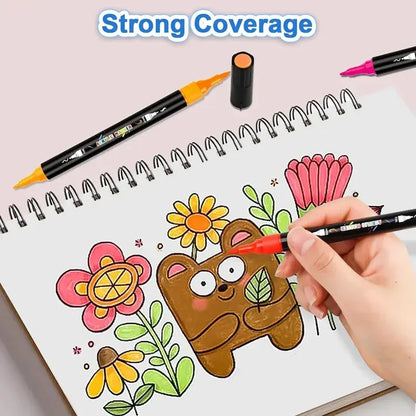 30/48/60 Colors Dual Tip Acrylic Paint Pens Markers Art Markers Set Drawing Markers for DIY Crafts Making Art Brush Set Supplies