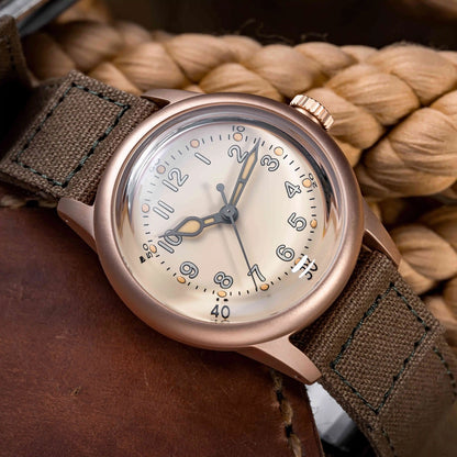 【SHY035】THORN Watch CuSn8 Tin Bronze Watch 36mm Diameter WWII Military Watch Retro Watch Trendy Men's Watch NH35 Movement