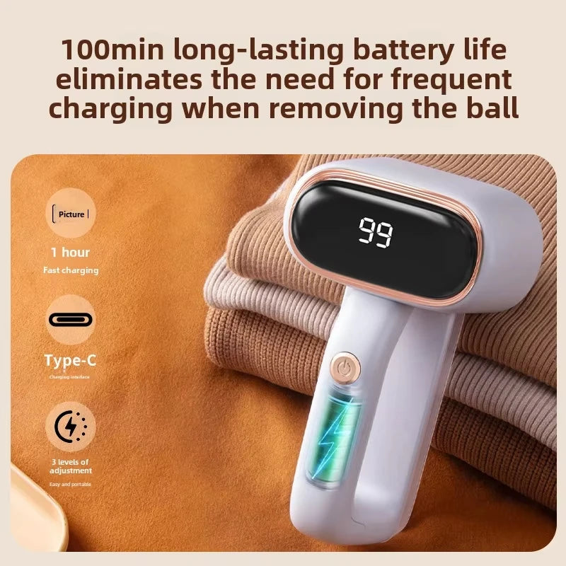 Electric Lint Remover Rechargeable Lint Remover Clothes Sweater Defuzzer Intelligent Digital Display Lint Shaver Trimmer