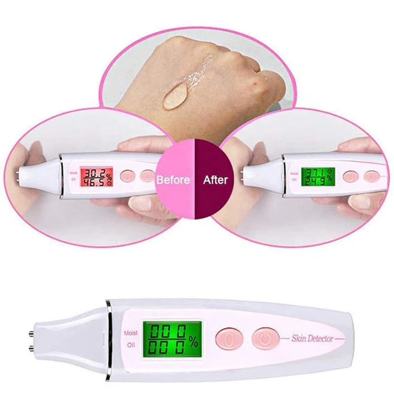 Bio Technology Sensor LCD Precise Detector Digital Skin Oil Moisture Tester for Face Care Lady Beauty Tool Women Spa Monitor