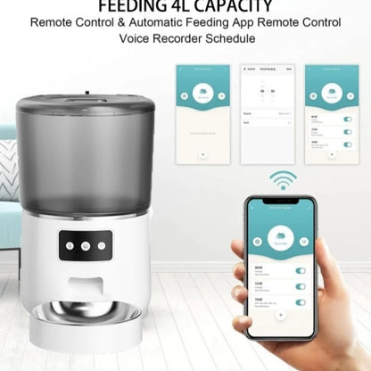 4L Smart Pet Feeder Stainless Steel Bowl Remote Control APP Control Feeder 9-Meal Timed Feeding Dog Food Dispenser For Cats Dogs